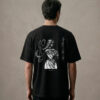 T-shirt luźny z recyklingu, czarny, mitologia nordycka Frigg
