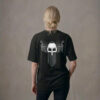 T-shirt luźny z recyklingu, czarny, mitologia nordycka Njord