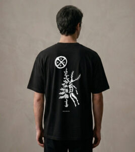 T-shirt luźny z recyklingu, czarny, mitologia nordycka Connection