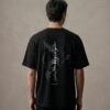 T-shirt luźny z recyklingu, czarny, mitologia nordycka Rebirth