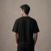 Czarny t-shirt luźny, z recyklingu, Revolverino