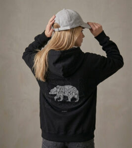 Bluza Loose Fit z recyklingu, czarna, mitologia nordycka Bear Spirit