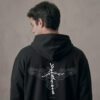 Bluza Loose Fit z recyklingu, czarna, mitologia nordycka Crow Spirit