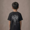 T-shirt dziecięcy z recyklingu, czarny, mitologia nordycka Life Journey