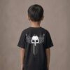 T-shirt dziecięcy z recyklingu, czarny, mitologia nordycka Njord