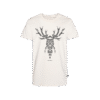 T-shirt prosty z recyklingu, off-white, mitologia nordycka Cernunnos