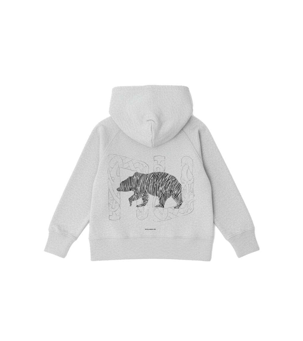 Bluza dziecięca z recyklingu, szara, mitologia nordycka Bear Spirit