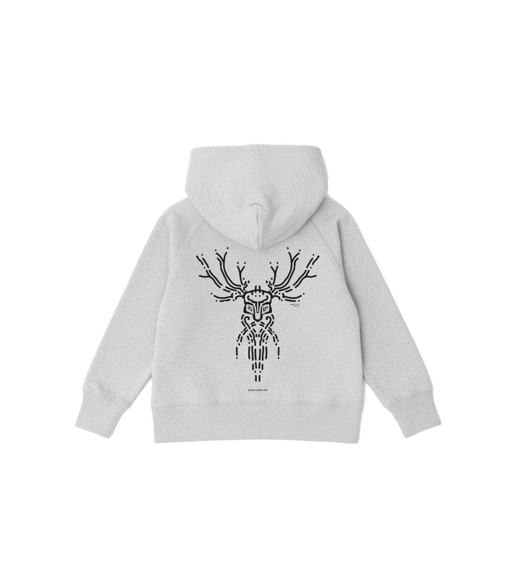 Bluza dziecięca z recyklingu, szara, mitologia nordycka Cernunnos
