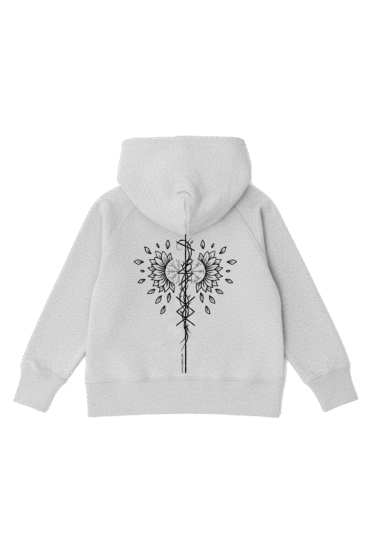 Bluza dziecięca z recyklingu, szara, mitologia nordycka Life Journey