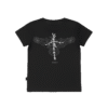 T-shirt dziecięcy z recyklingu, czarny, mitologia nordycka Crow Spirit
