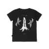 T-shirt dziecięcy z recyklingu, czarny, mitologia nordycka Dedication