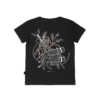 T-shirt dziecięcy z recyklingu, czarny, mitologia nordycka Freya