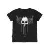 T-shirt dziecięcy z recyklingu, czarny, mitologia nordycka Njord