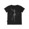T-shirt dziecięcy z recyklingu, czarny, mitologia nordycka Rebirth