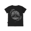 T-shirt dziecięcy z recyklingu, czarny, mitologia nordycka Yggdrasil