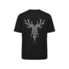 T-shirt luźny z recyklingu, czarny, mitologia nordycka Cernunnos