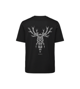 T-shirt luźny z recyklingu, czarny, mitologia nordycka Cernunnos