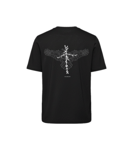 Crow Spirit luźny T-shirt - motyw staronordycki, 100% recykling