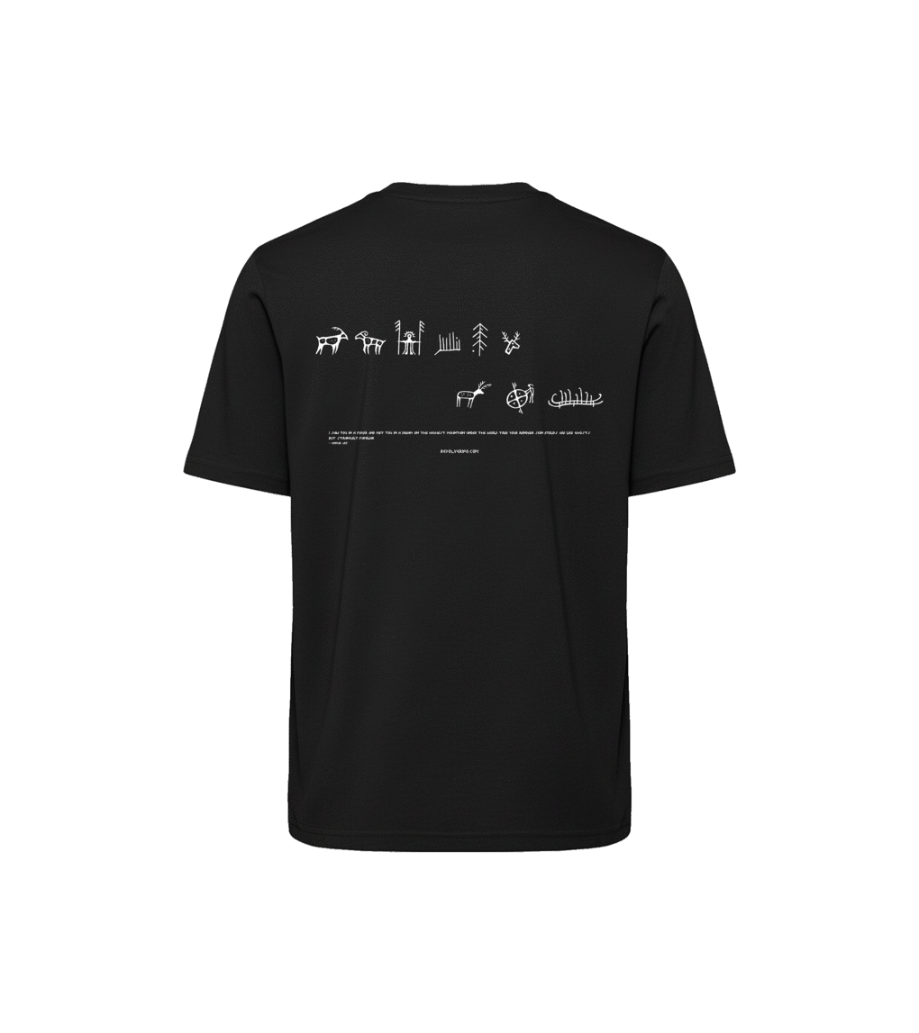 T-shirt luźny z recyklingu, czarny, mitologia nordycka Encounter
