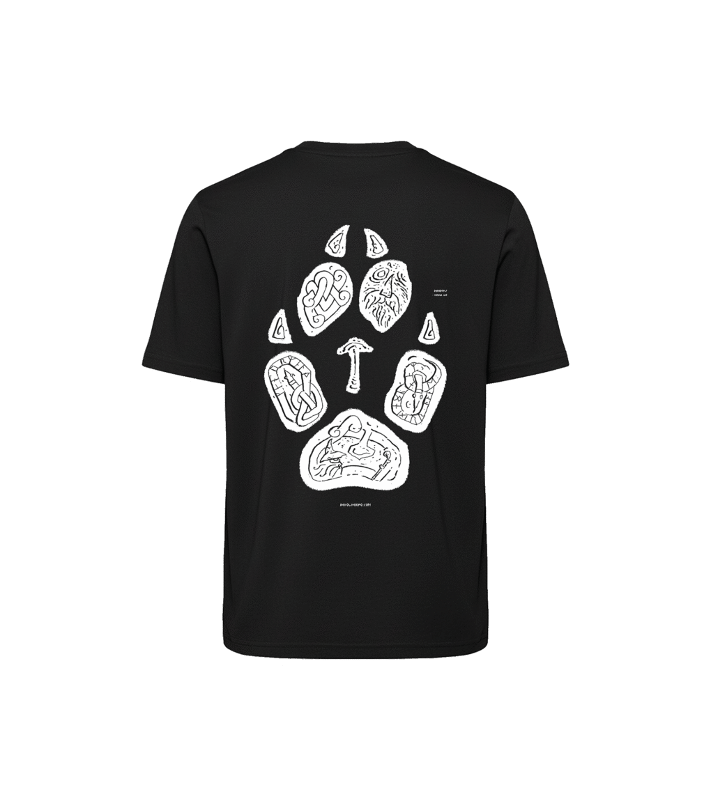 T-shirt luźny z recyklingu, czarny, mitologia nordycka Imprints
