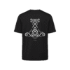 T-shirt luźny z recyklingu, czarny, mitologia nordycka Mjölnir