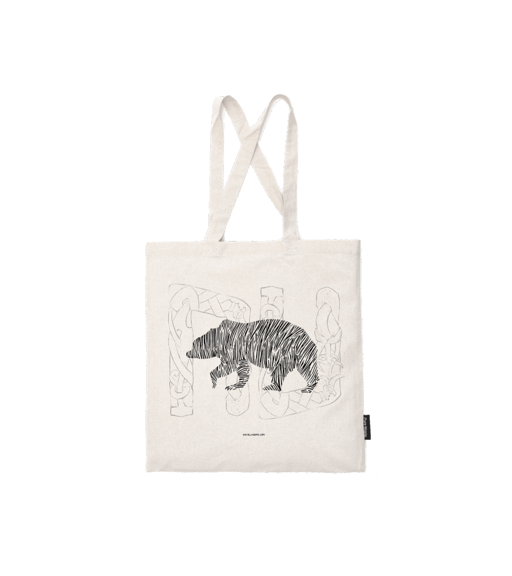 Torba bawełniana z recyklingu, motyw wikingowy Bear Spirit