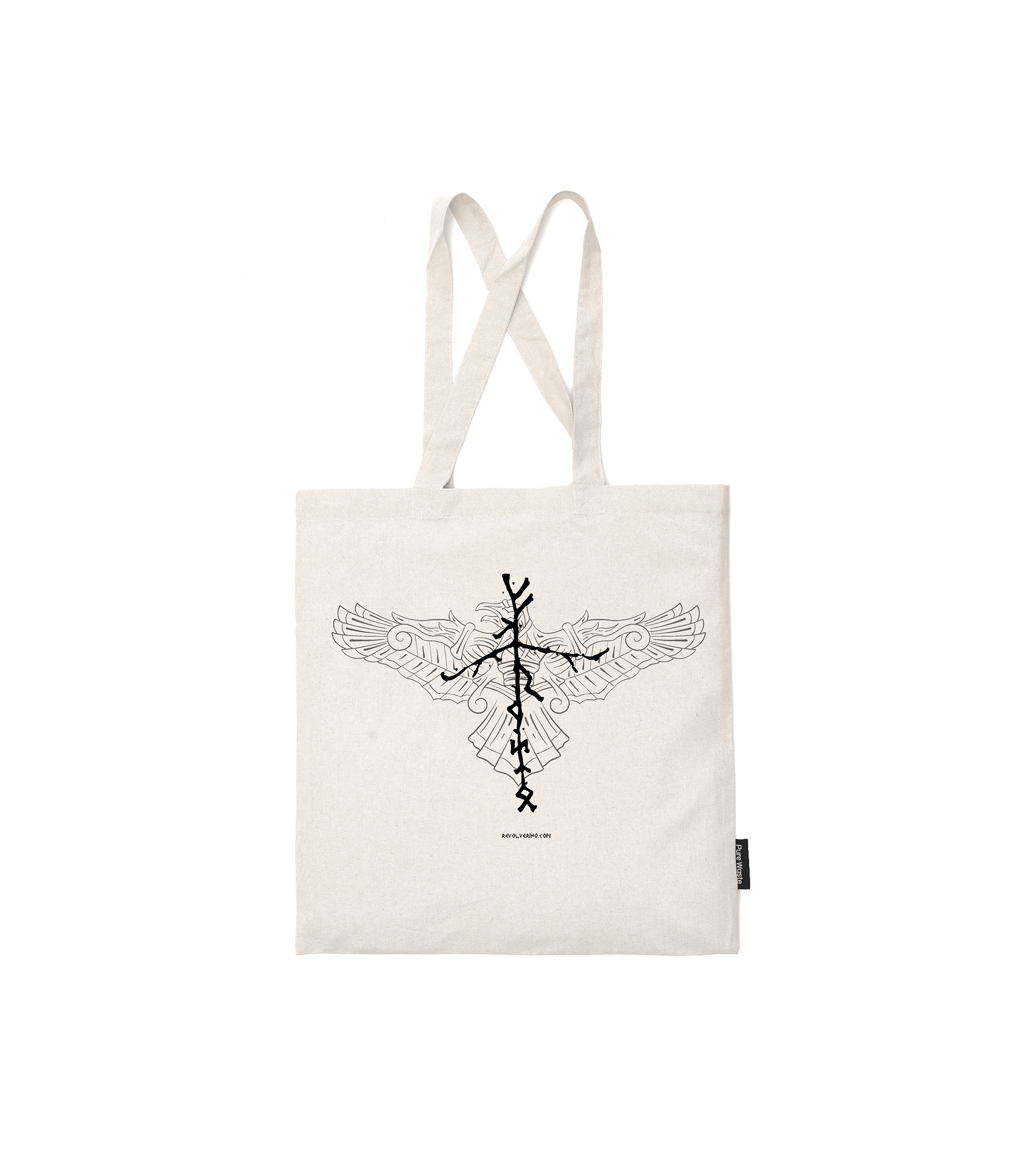 Torba bawełniana 'Crow Spirit’ – nordycki design, z recyklingu