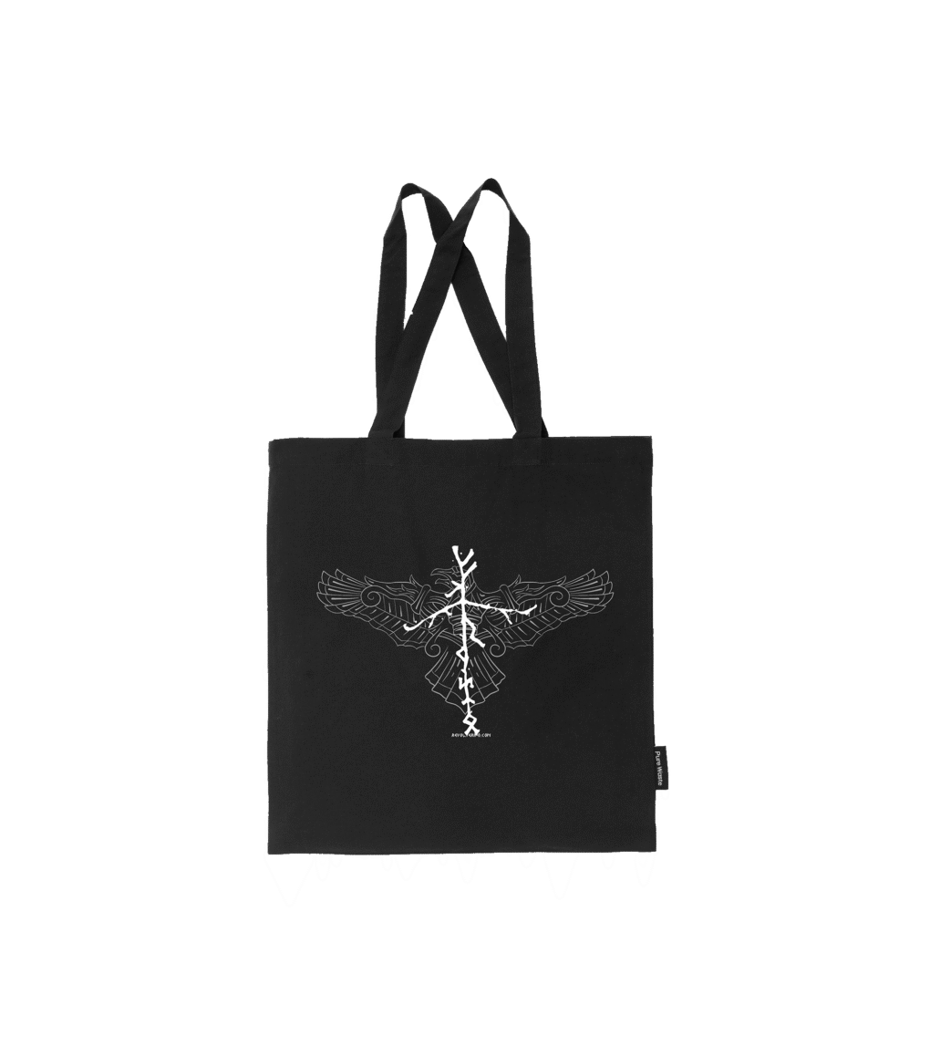 Torba bawełniana z recyklingu, motyw wikingowy Crow Spirit