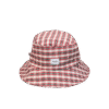 Bucket hat w kratę czerwono-zielono-beżową – upcycling