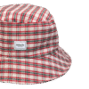 Bucket hat w kratę czerwono-zielono-beżową – upcycling