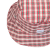 Bucket hat w kratę czerwono-zielono-beżową – upcycling