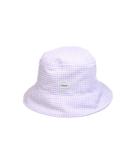 Bucket hat w kratę biało-fioletową – upcycling