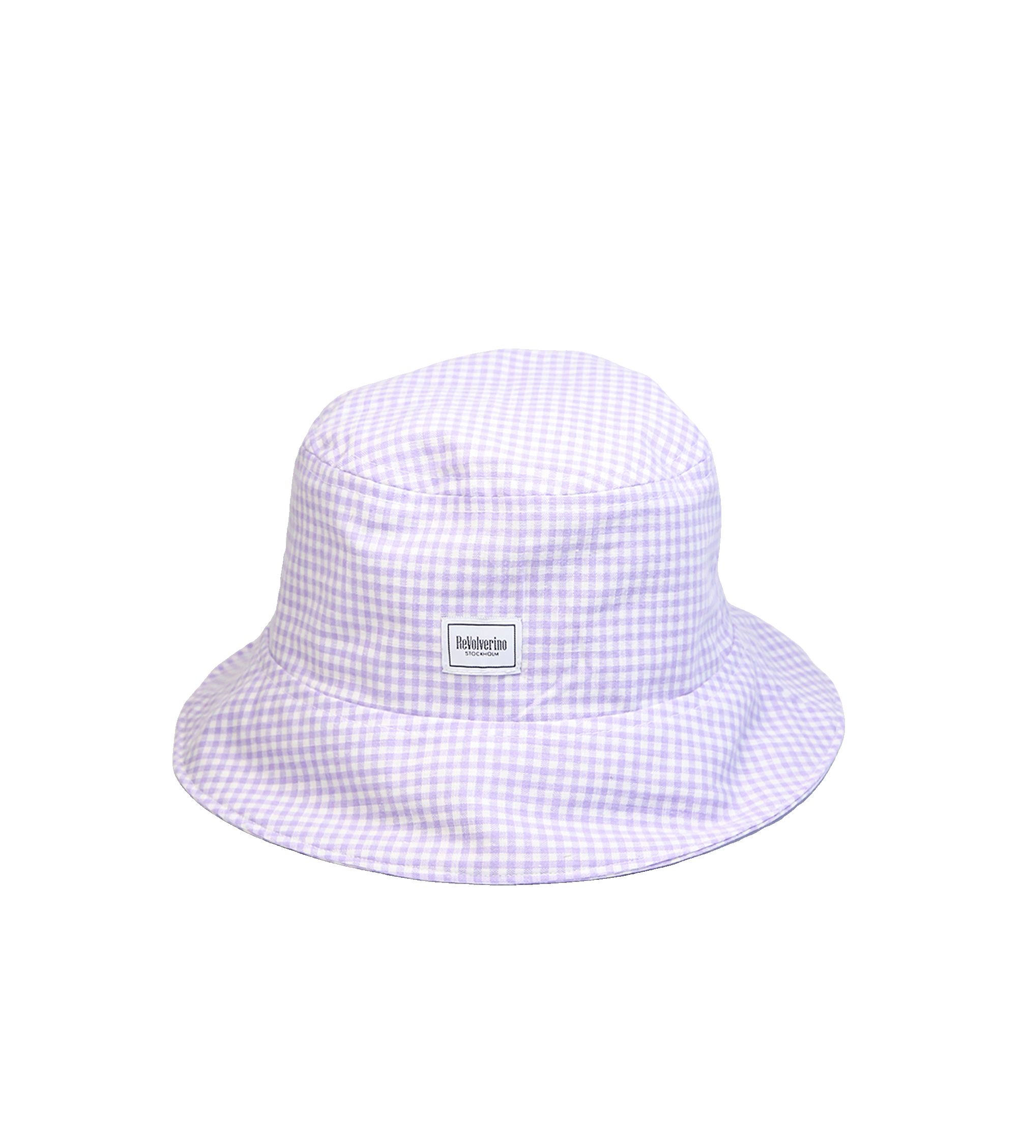 Bucket hat w kratę biało-fioletową – upcycling