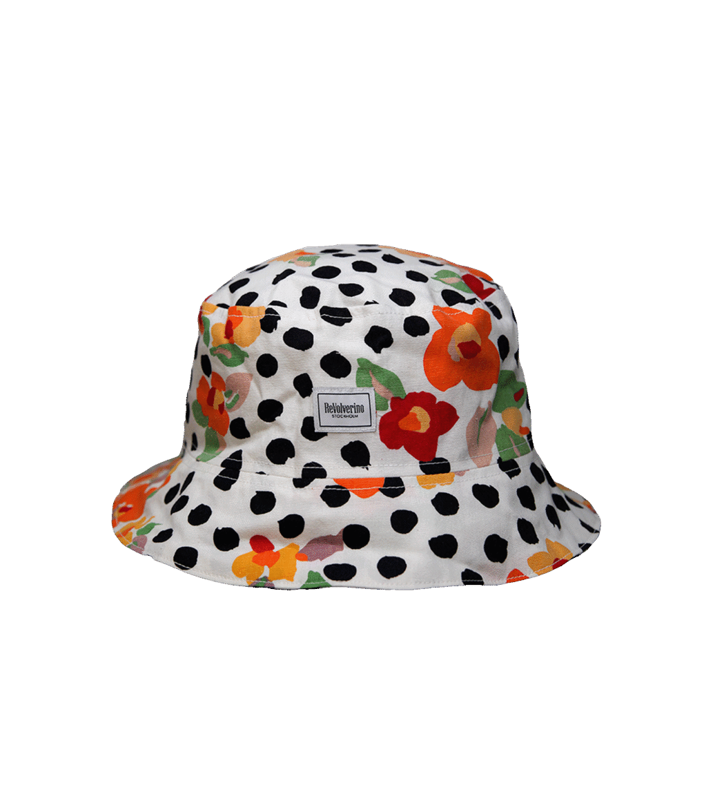 Lekki kapelusz typu bucket w stylu vintage w kropki