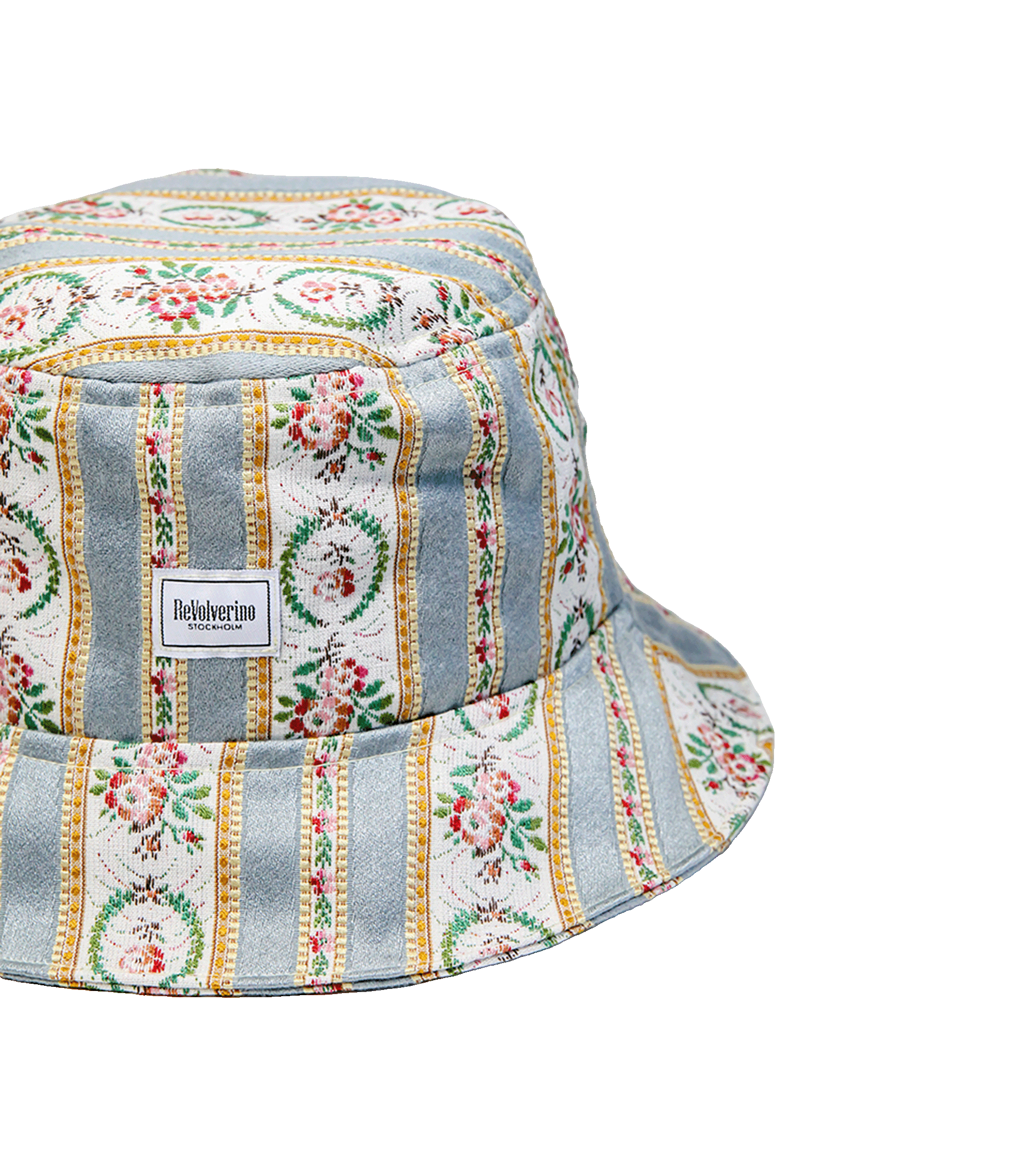 Kapelusz typu bucket, wzór renesansowy – upcycling