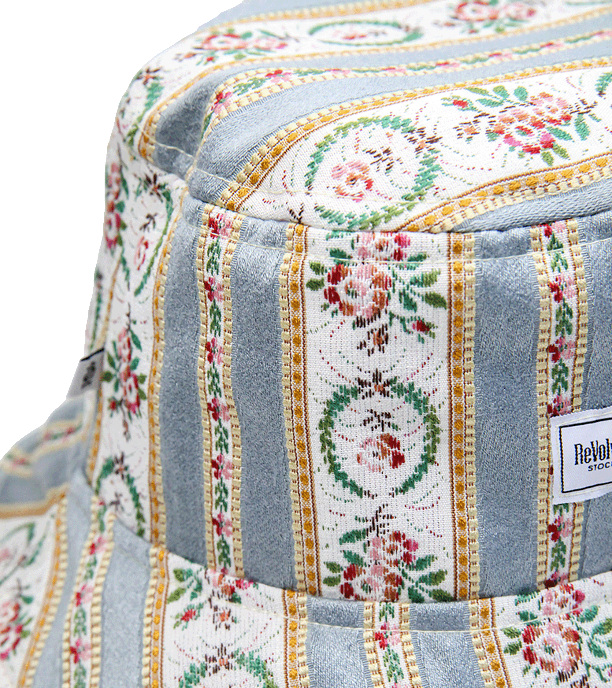 Kapelusz typu bucket, wzór renesansowy – upcycling