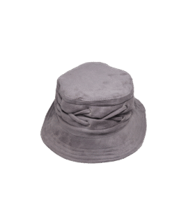 Aksamitny bucket hat z dekoracyjnym wiązaniem – upcycling