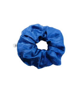 Scrunchie granatowa satynowa, upcycling