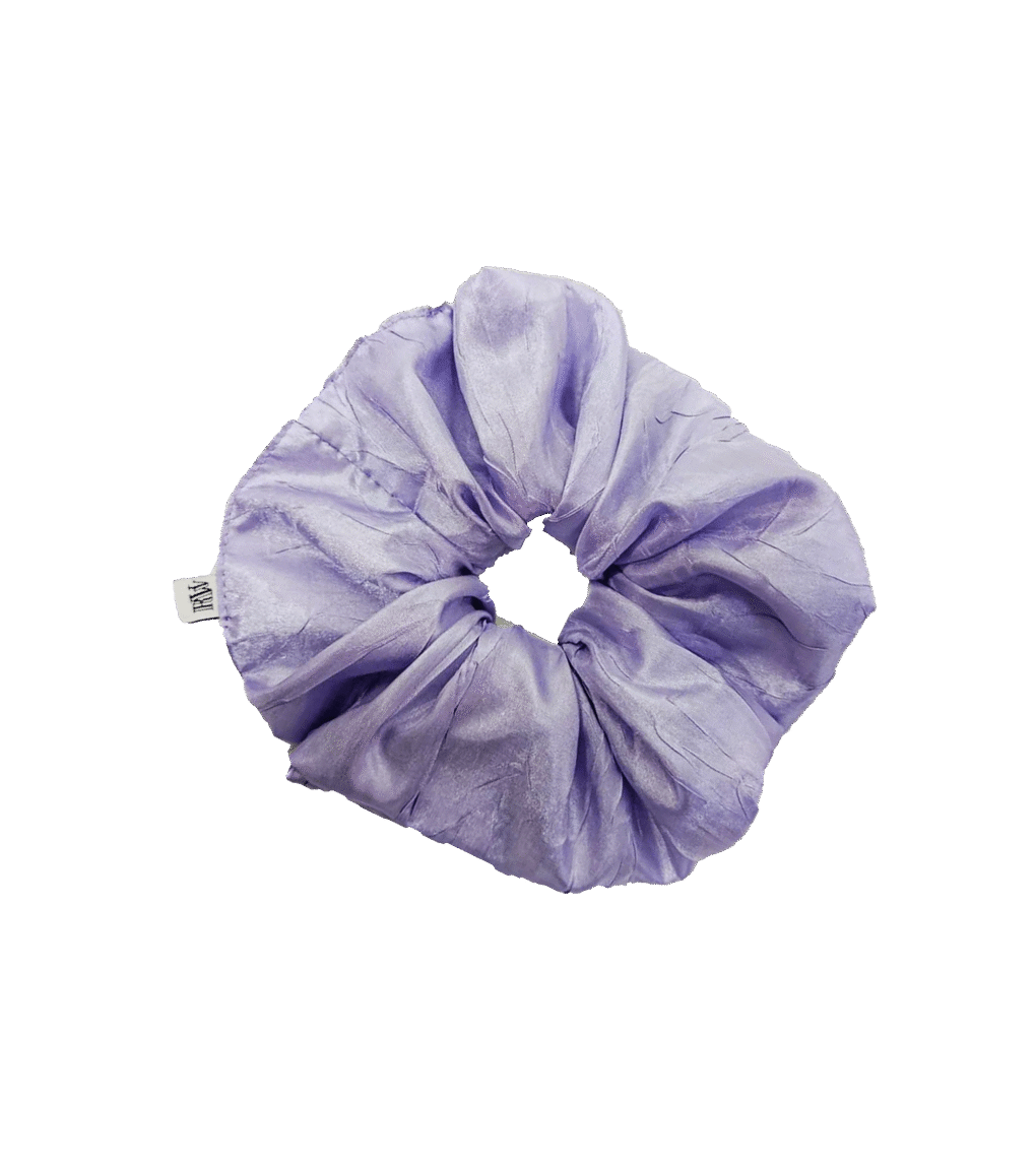 Scrunchie liliowa satynowa, upcycling