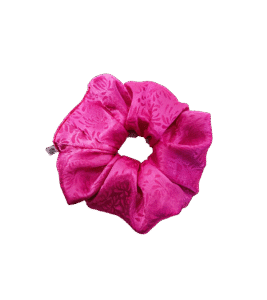 Scrunchie fuksja w delikatny wzór, upcycling