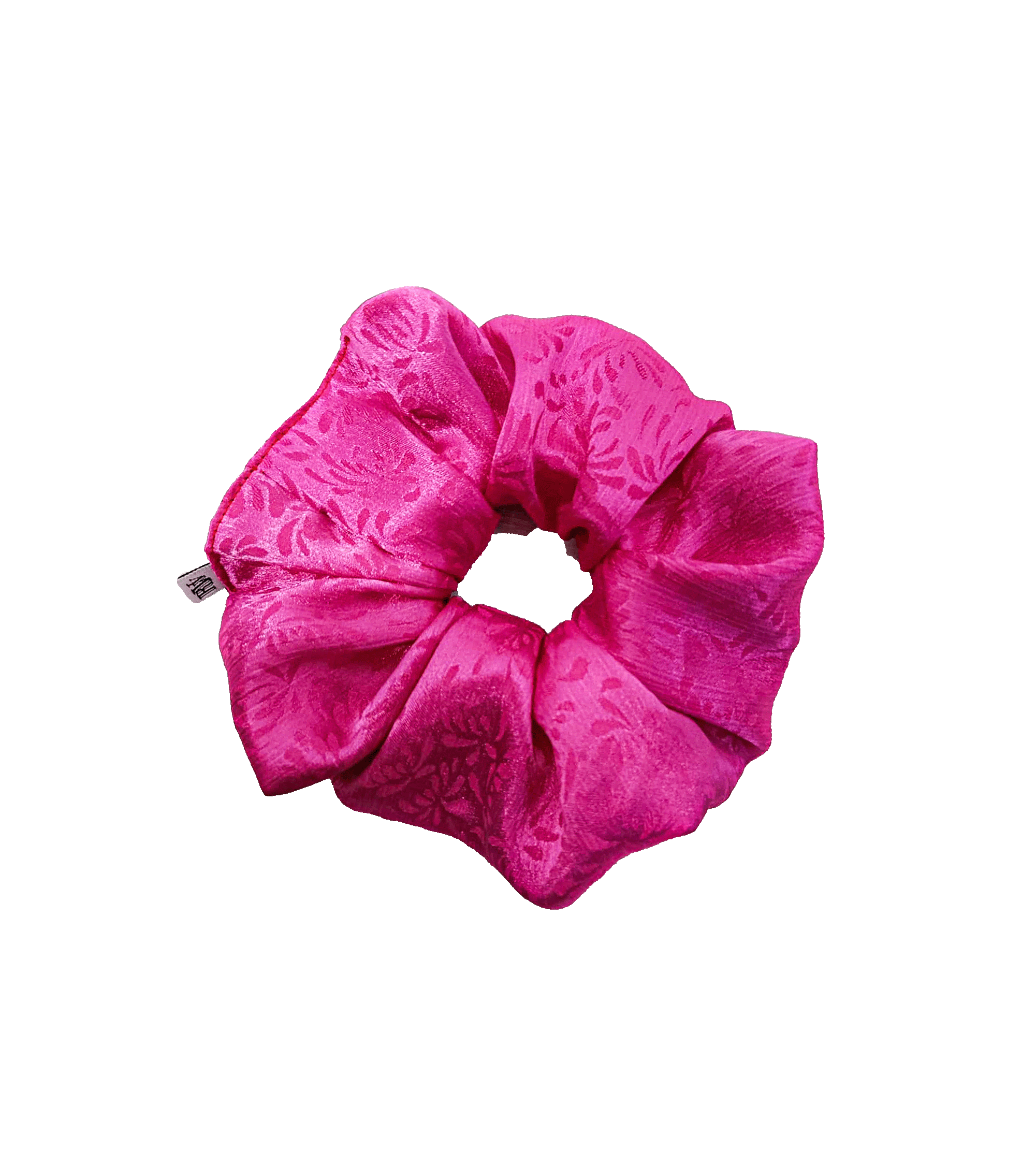 Scrunchie fuksja w delikatny wzór, upcycling