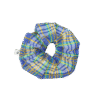 Scrunchie w kratę niebiesko-żółtą, upcycling