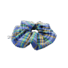 Scrunchie w kratę niebiesko-żółtą, upcycling