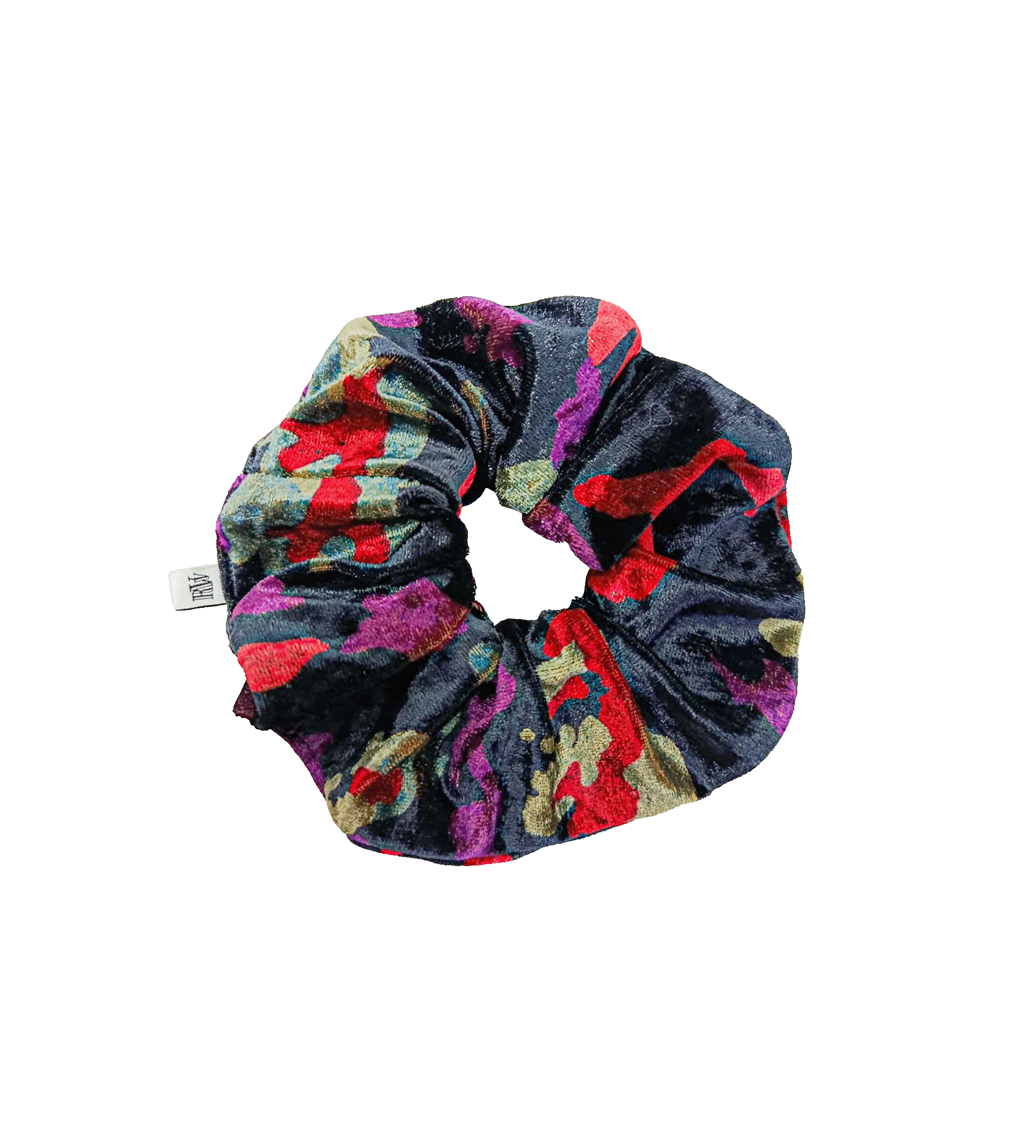 Scrunchie aksamitna we wzory, upcycling