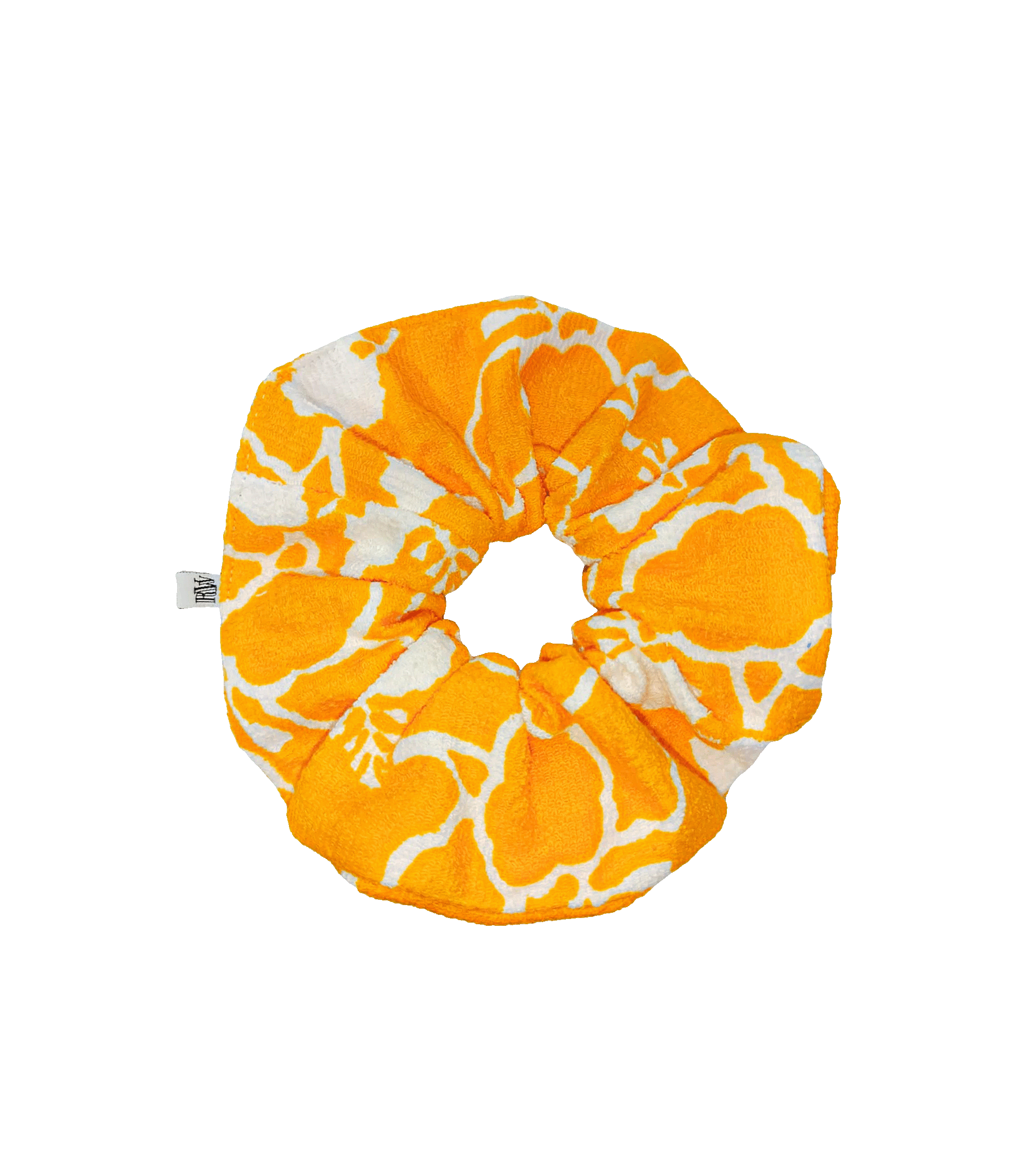 Scrunchie frotte w ciepłożółty wzór, upcycling