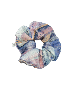 Scrunchie w abstrakcyjny wzór, upcycling