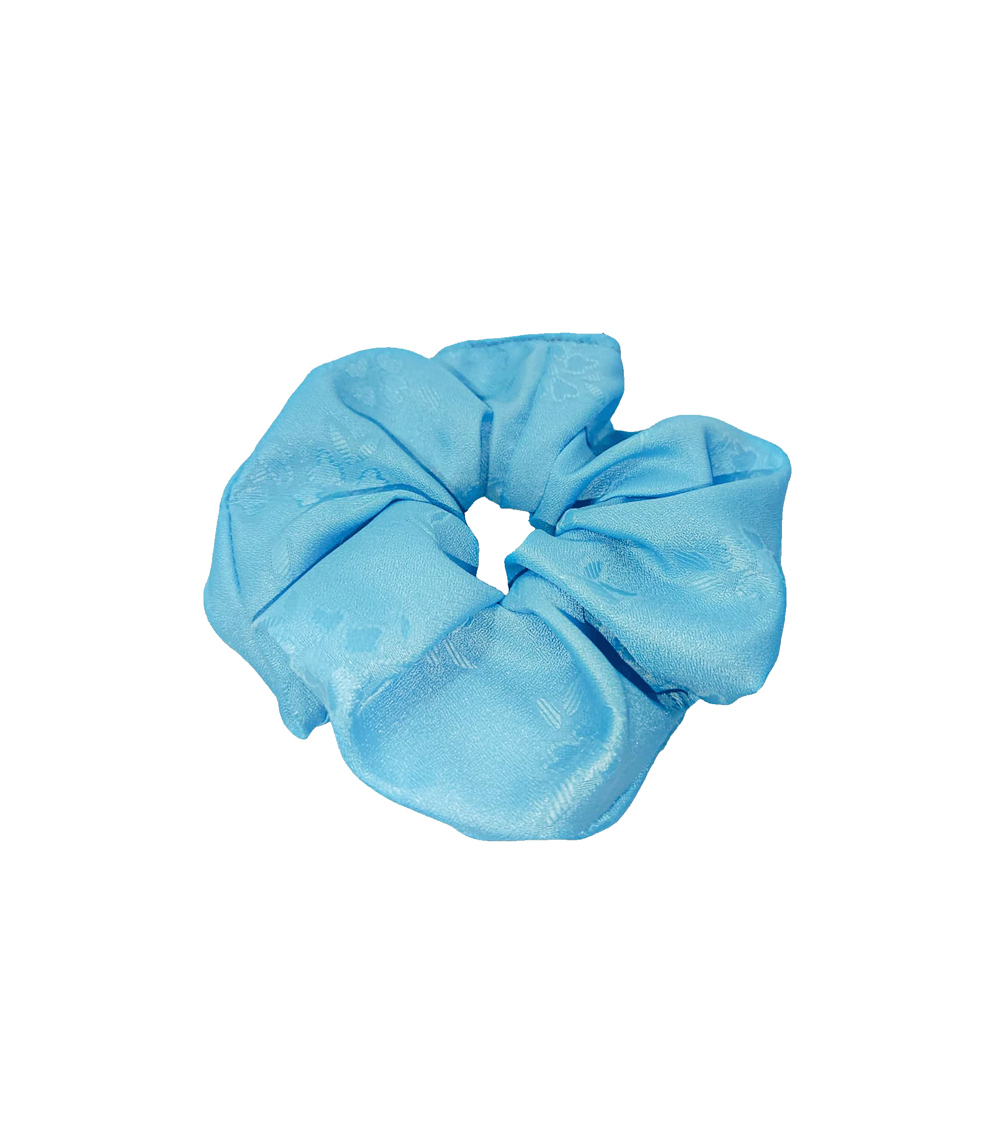 Scrunchie błękitna w delikatny wzór, upcycling