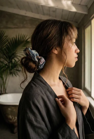 Gumki do włosów - scrunchies, upcycling