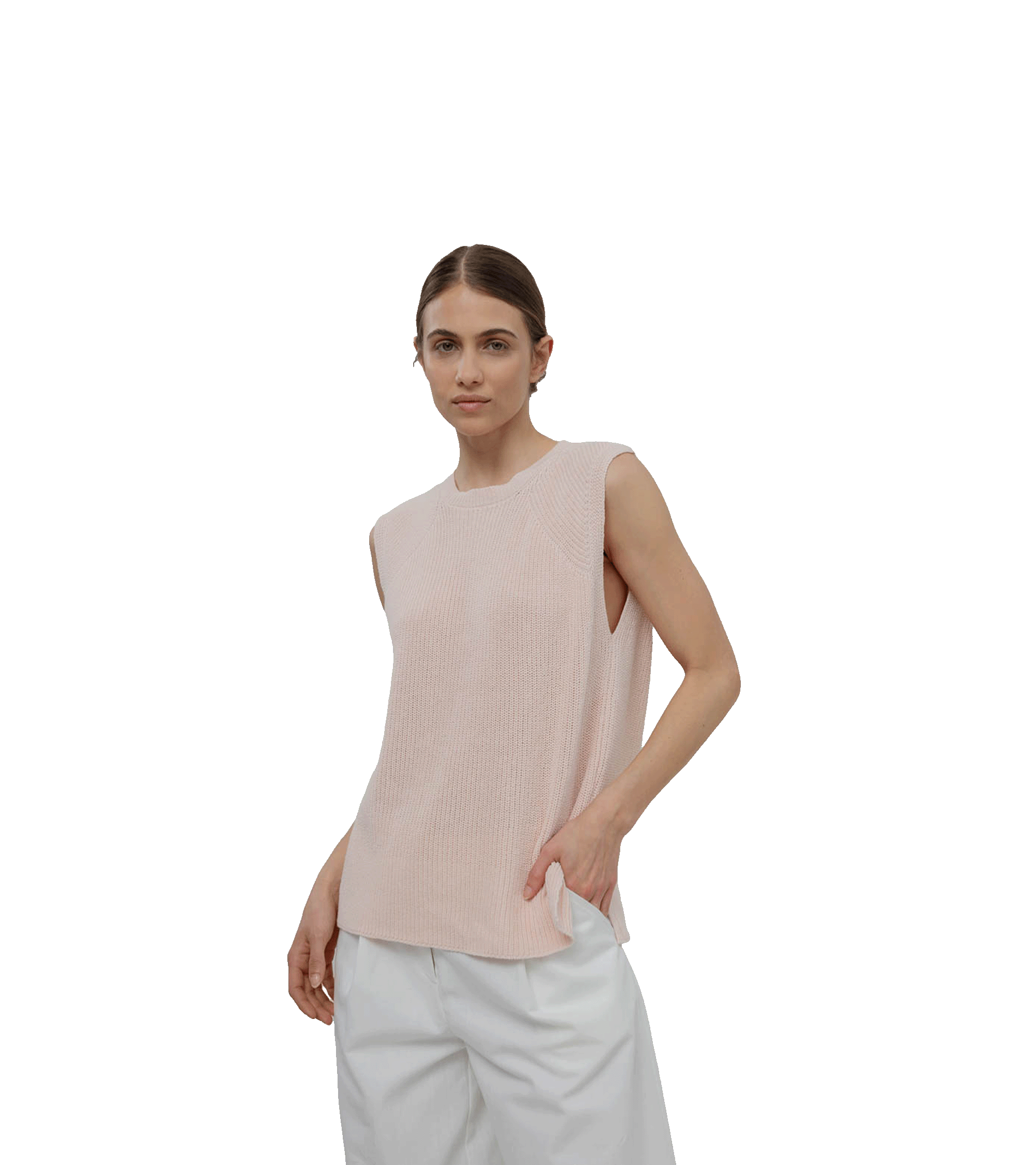 Top luźny damski z bawełny z recyklingu