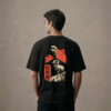 T-shirt luźny z recyklingu, czarny – Zodiak Baran – Japoński Kanji
